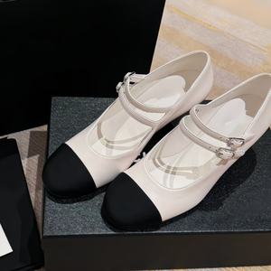 Chaussures de luxe de créateur pour femmes, sandales à talons, cuir véritable de haute qualité, bout rond, escarpins de marque, chaussures de soirée tendance - Product Image 2