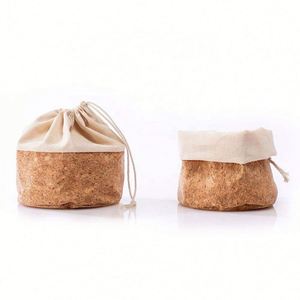 Bolsa de Lona Personalizada Ecológica, 100% Algodón Sin Blanquear y Corcho Natural, Reutilizable, Multiusos, para Guardar Pan, con Cordón - Product Image 4