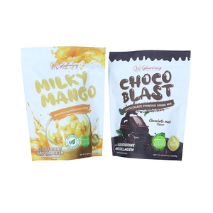 Sachet refermable personnalisé de qualité alimentaire, imprimé, pour solution nutritive, protéines organiques, poudre de chocolat, avec fermeture éclair - Product Image 2