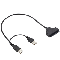 Adaptador de Cable para disco duro SATA SSD y HDD, 22 Pines, USB 2,0 a HDD de 2,5 pulgadas, 7 + 15 pines
