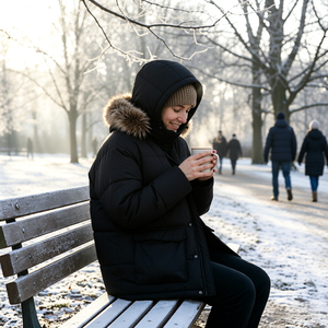 Parka Riscaldato Personalizzato per Donna con Cappuccio Rimovibile con Pelliccia, Giacca Elettrica Ricaricabile Impermeabile, Cappotto Invernale Lungo - Product Image 4