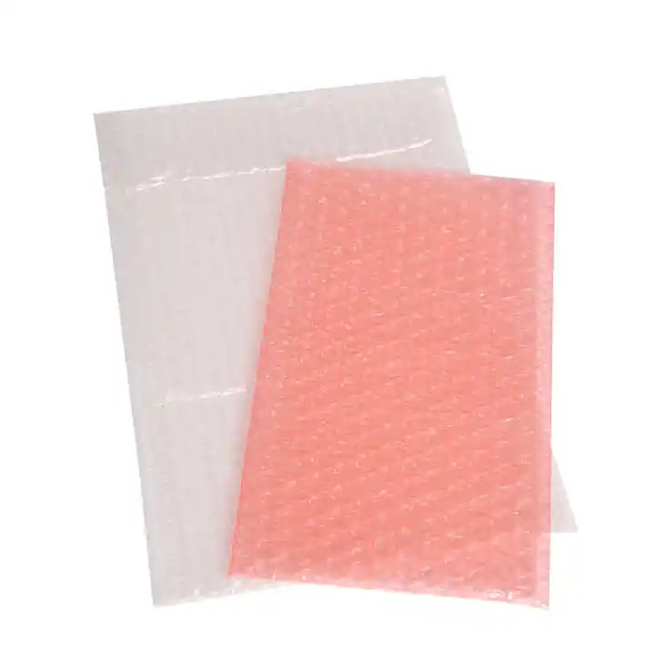 赤い帯電防止バブルバッグ耐衝撃性と落下防止増粘フォーム封筒包装ESDバブルバッグ