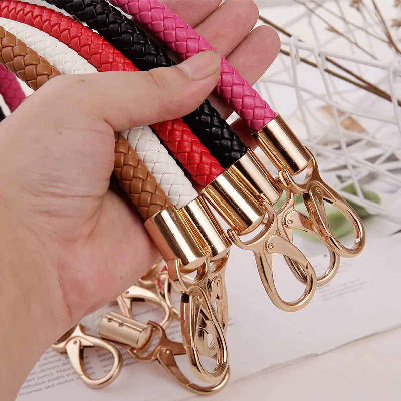 Quality 47cm PU Leather Braided Rope Bag Handles DIY Replacement Handbag Purse Strap Handle Bag Accessories