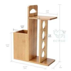 Estante de especias de bambú, soporte de almacenamiento de utensilios, estante organizador de encimera multifuncional - Product Image 2
