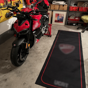 Tappetino da <span class=keywords><strong>moto</strong></span> personalizzato con logo, assorbente per olio, in velluto stampato, antiscivolo, per <span class=keywords><strong>garage</strong></span>, esposizione e corse - Product Image 3