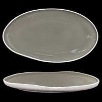 26 Ensembles de Vaisselle en Céramique Forme Galet, Gris Foncé, en Porcelaine, Assiettes Plates, Assiettes Creuses, Bols pour Restaurant