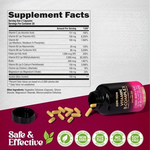 Capsules de <span class=keywords><strong>Vitamine</strong></span> B Complex OEM/ODM contenant B2, B12, B1, B3, B5, <span class=keywords><strong>B6</strong></span>, B7, B8, B9, qui favorisent l'énergie <span class=keywords><strong>et</strong></span> la fonction <span class=keywords><strong>c</strong></span>érébrale - Product Image 4