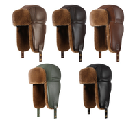 Gorro de piloto de poliéster 100% al por mayor, gorro de aviador de lujo con orejeras de piel sintética, gorro ruso Ushanka térmico, transpirable e impermeable