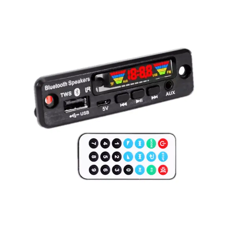 Lossless บอร์ดถอดรหัสบลูทูธ5.0,โมดูลเสียงไร้สายเทคโนโลยี TWS MP3 APE รองรับ USB AUX วิทยุ FM โมดูลอุปกรณ์ตกแต่งรถยนต์