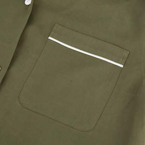 Customized men's <b>bowling</b> color blocking buckle Cuban collar summer short sleeved <b>shirt</b> - Product Image 3