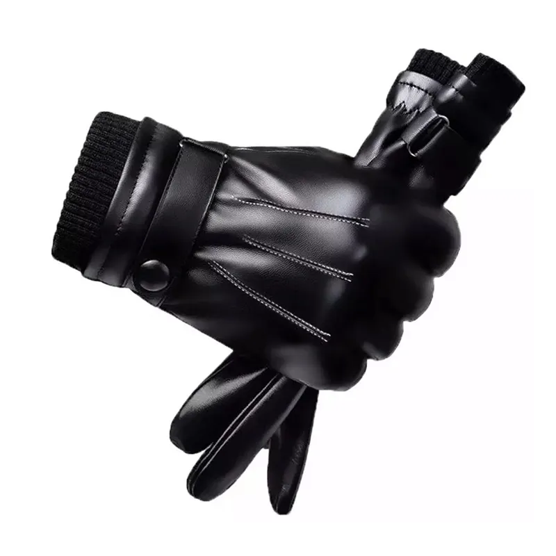 Теплые велосипедные лыжные водонепроницаемые спортивные перчатки с пальцами для пешего туризма винтажные спортивные перчатки с сенсорным экраном для велоспорта мужские ветрозащитные перчатки из искусственной кожи