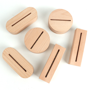 Luz de noche 3D, diseño nórdico, Base USB ovalada redonda, lámpara de escritorio, Base LED de madera para placa acrílica, luz de noche - Product Image 5