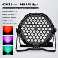Mini projecteur LED PAR en plastique, 60 LED, contrôlé par DMX, lumière de lavage RGB, gradation 0-100, effet stroboscopique, pour discothèque, banquet, fête