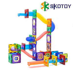 100 Uds STEM juguete niños azulejos magnéticos mármol carrera pista de carreras juguete de construcción para niños juego de construcción regalo para niños - Product Image 2