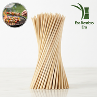 Brochettes de barbecue 100 % bambou premium, jetables, rondes, de qualité alimentaire, pour kebab, satay, street food, burger, hot-dog