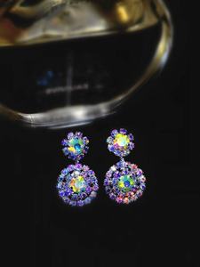 Pendientes Elegantes de Mujer con Cristales de Imitación AB, Joyería de Acero Inoxidable de Alta Gama, Estilo Religioso, Diseño Geométrico Simple y Versátil - Product Image 6