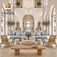 Ensemble de mobilier moderne pour hall d'hôtel : canapé personnalisé, fauteuil lounge, comptoir d'accueil, banc à bagages et buffet pour projets