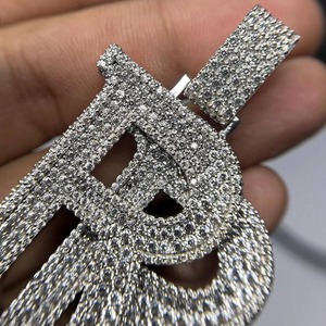 Collar de Plata de Ley 925 con Moissanita, Diamante VVS Cultivado en Laboratorio, Certificado IGI, Joyería Hip Hop para Hombre - Product Image 2