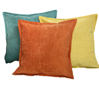 Housse de coussin carrée en velours tissé, unie, style nordique, orange, moderne, anti-plis, pour la maison et l'hôtellerie