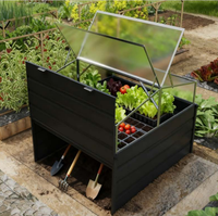 Serres surélevées en gros, prix d'usine, fond en métal avec panneau en polycarbonate, boîtes de semis de jardin, protection des plantes
