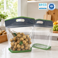 Anti-condens, milieuvriendelijke, food grade ziplock zak, trapeziumvormig, voor bladgroenten, dikke OPP, supermarkt display pouch