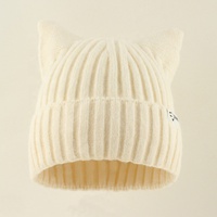 Bonnet Unisexe Décontracté de Haute Qualité pour Automne Hiver – Bonnet Tricoté pour Femme, Motif Jacquard Rayé/Écossais, Chaud en Acrylique, Oreilles de Lapin, Idéal Voyage
