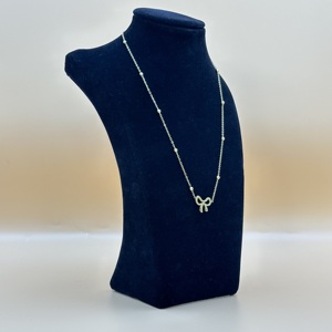 Pendentif Ins en acier inoxydable plaqué or 18 carats Collier nœud papillon Bracelet de chaîne de mode classique avec placage pour femmes - Product Image 1