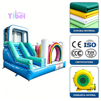 Château gonflable commercial de luxe coloré pour l'intérieur, avec souffleur, pour adultes et enfants, 3x4m, portable