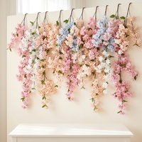 Branche de fleurs artificielles de cerisier réaliste en soie, faite à la main, arrangement floral moderne en polyester pour mariage, maison, événement