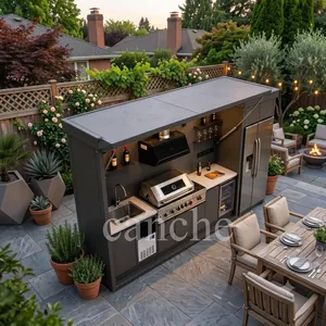 Station de barbecue personnalisable toutes saisons avec évier, protection UV, armoire de cuisine extérieure portable - Product Image 3