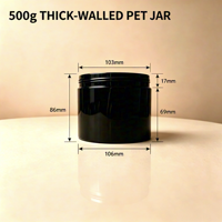 Pot cosmétique en PETG à paroi épaisse avec bouchon à vis, 500g 16oz, pour crème visage, lotion, logo personnalisé, faible MOQ