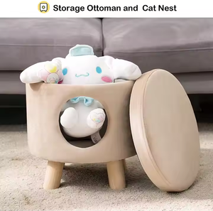 <span class=keywords><strong>Nido</strong></span> de gato de terciopelo de diseño moderno y Banco cambiador de hogar otomana convertible portátil para gatos y propietarios fábrica al por mayor para hoteles - Product Image 3