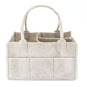 Organizador de pañales de bebé para cambiador, cesta de almacenamiento para guardería con asa, organizador de pañales de fieltro caqui, bolsa para mamá - Product Image 5