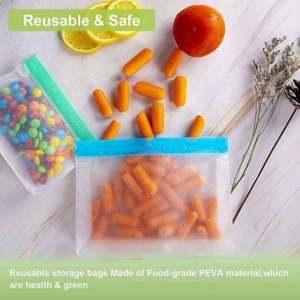 Bolsas de Silicona Reutilizables para Almacenamiento de Alimentos, con Cierre Hermético, Ecológicas, Personalizadas, a Prueba de Fugas, con Sellado Térmico, en Oferta - Product Image 3