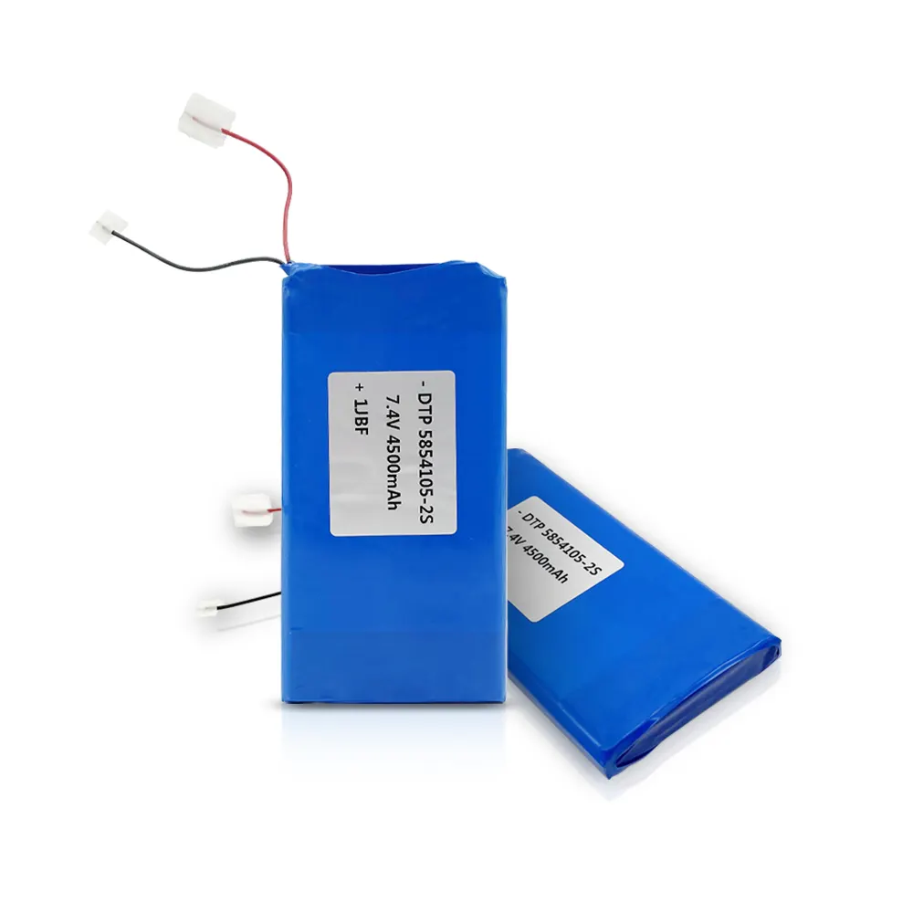 DTP Li ion polymer battery pack 5854105 7.4v 4500mAh 2S lipo battery