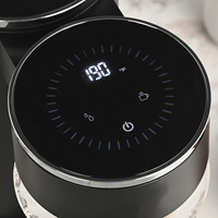 Cafetera Eléctrica Automática con Controles Digitales, Cafetera de Goteo con Filtro de Cono de Plástico para Uso Doméstico