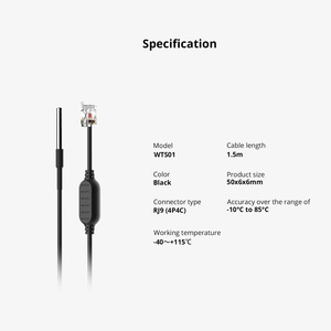 ITEAD untuk SONOFF WTS01 DS18B20 <span class=keywords><strong>Sensor</strong></span> suhu tahan air RJ9 4P4C untuk TH Elite TH asal saklar pintar jarak jauh rumah luar ruangan - Product Image 6