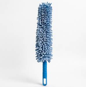 Plumeau en chenille <span class=keywords><strong>bleu</strong></span> avec manche ergonomique, tête en fibres douces pour ventilateurs de plafond et stores, outil de dépoussiérage lavable et réutilisable - Product Image 1