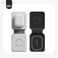 NEWQi Mini Chargeur Portable à Induction Magnétique Sans Fil 3-en-1 à Charge Rapide pour Téléphone Portable et Écouteurs