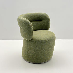 Taburete Giratorio Estilo Retro Crema con Diseño Moderno, Taburete de Descanso para Sala de Estar, Maquillaje, Salón de Belleza y Salón de Uñas - Product Image 1