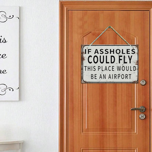 In stock: cartelli in legno, targhette per porte, decorazioni da parete, placche rettangolari in legno con slogan divertenti, decorazioni da parete quadrate. - Product Image 2