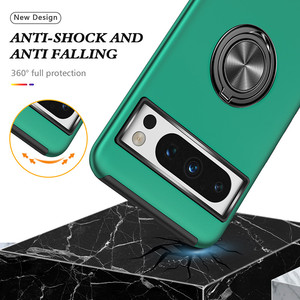360 soporte de anillo de Metal magnético giratorio a prueba de golpes PC TPU funda protectora para <span class=keywords><strong>Google</strong></span> <span class=keywords><strong>Pixel</strong></span> 8 <span class=keywords><strong>7</strong></span> 6 Pro funda para teléfono móvil - Product Image 3