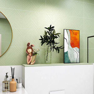 Hiện đại 300x600 tổ ong xương cá sữa trắng gạch ốp tường màu xanh lá cây bơ Pháp Retro Thiết kế phòng tắm - Product Image 2