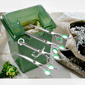 Tijeras Veterinarias de Acero Inoxidable Curvas de 7.5 Pulgadas con Forma de Pintura para Peluquería Canina - Product Image 3