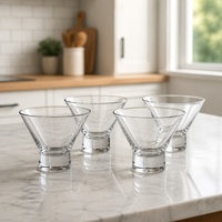 Verre sans pied 280 ml, bol à dessert conique, base cylindrique solide et épaisse, gobelet transparent pour crème glacée, yaourt et collations