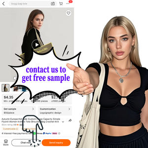 Gran oferta de Otoño de Europa, bolso de hombro de punto sencillo de gran capacidad personalizado para mujer, bolso de playa de punto de ganchillo para mujer - Product Image 6