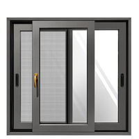 Puertas y Ventanas de Doble Vidrio con Revestimiento Resistente a Huracanes, Diseño Moderno de Alta Calidad, Gris, Horizontal, para Casas y Cocinas