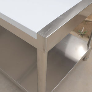 Table de travail personnalisée en acier inoxydable pour la préparation des aliments dans un restaurant table de travail industrielle en métal à vendre - Product Image 3