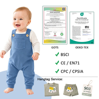 Salopette coton biologique écologique French Terry pour bébés filles garçons salopette pantalon à bretelles pour enfants