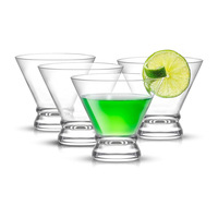 Verres à cocktail Martini sans pied en PC transparent de 10 oz, réutilisables, incassables, style américain de luxe, pour fêtes, capacité de 300 ml
